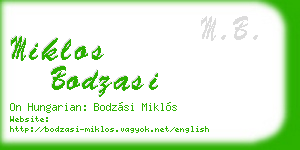 miklos bodzasi business card